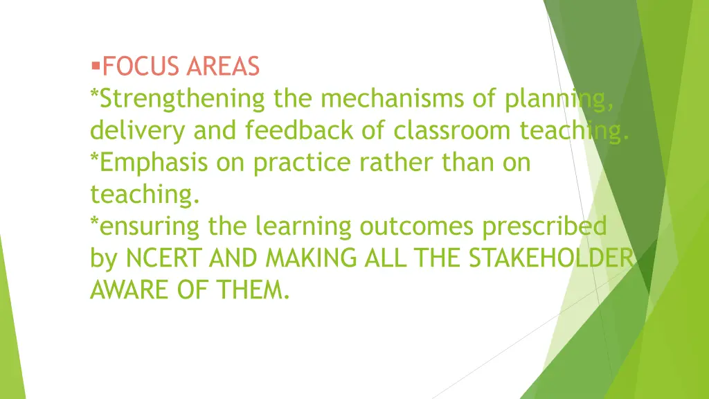 focus areas strengthening the mechanisms