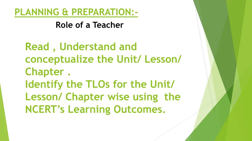 planning preparation role of a teacher