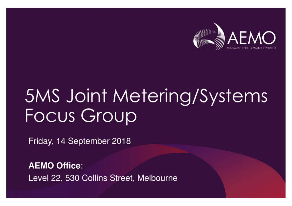 5ms joint metering systems focus group
