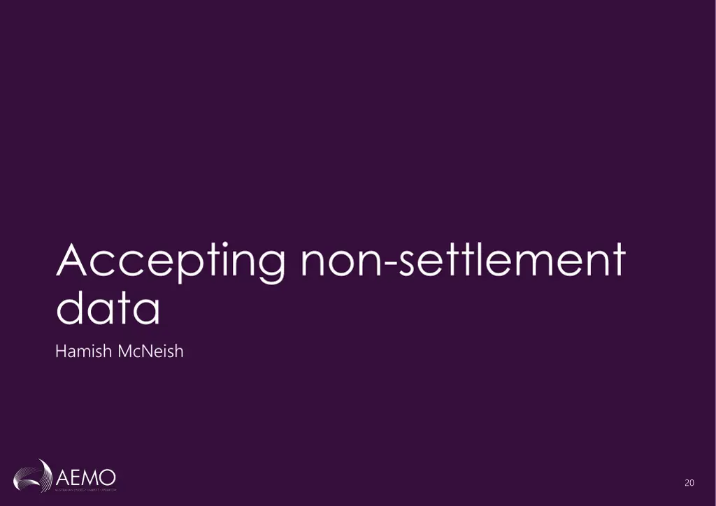 accepting non settlement data hamish mcneish
