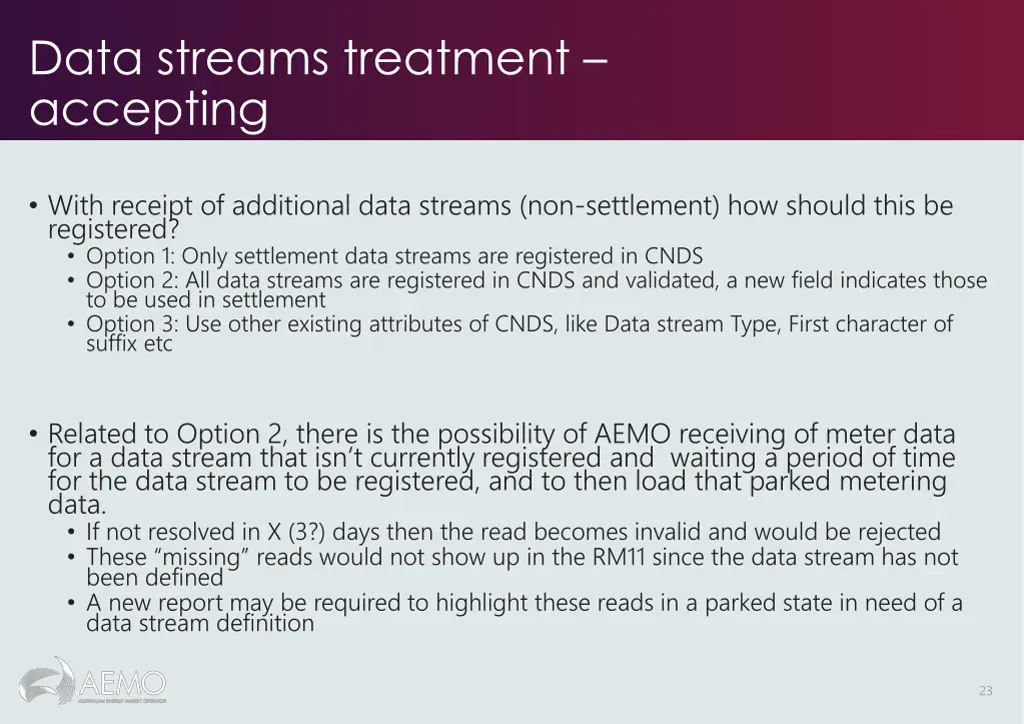 data streams treatment accepting