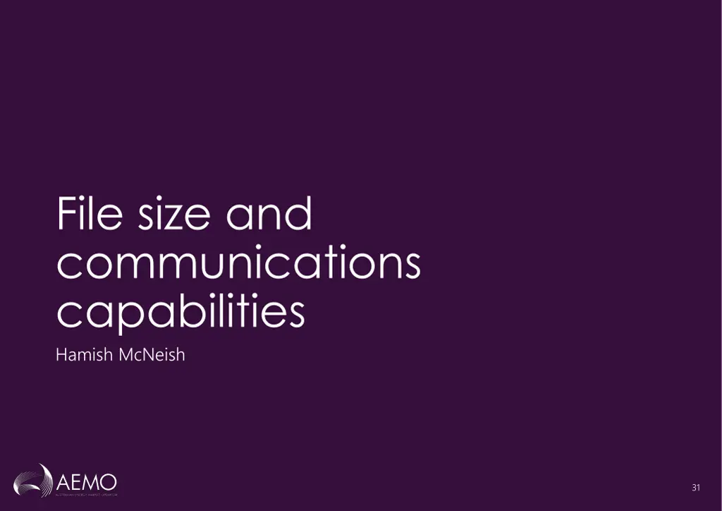 file size and communications capabilities hamish