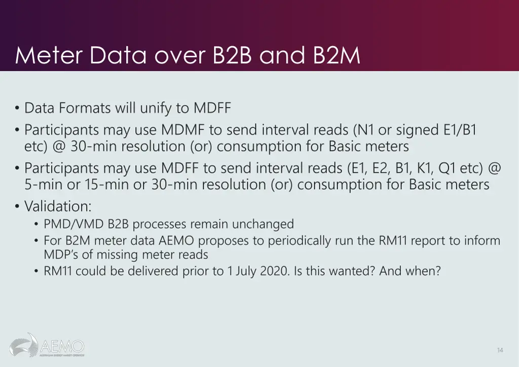 meter data over b2b and b2m