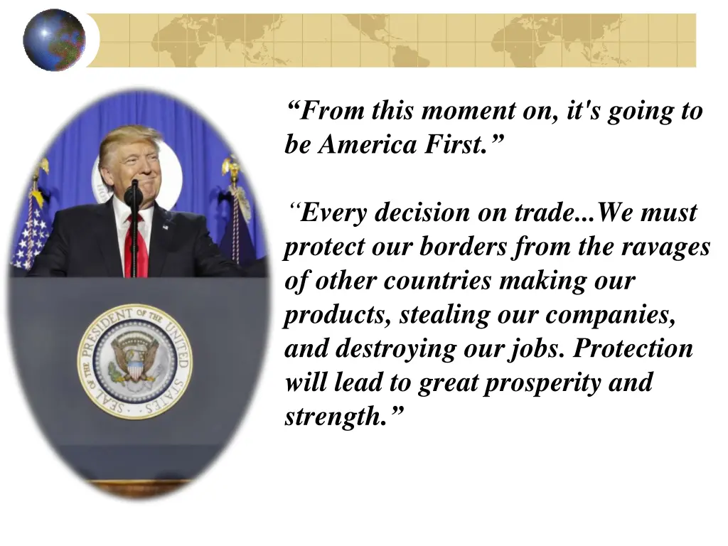 from this moment on it s going to be america first
