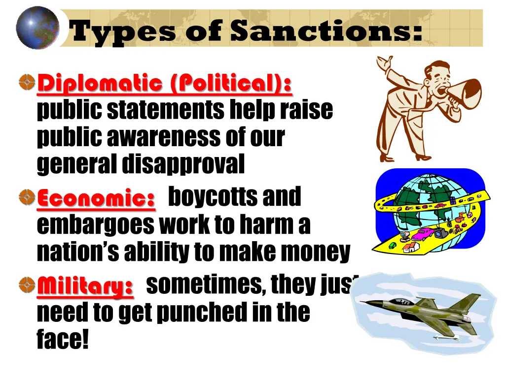 types of sanctions