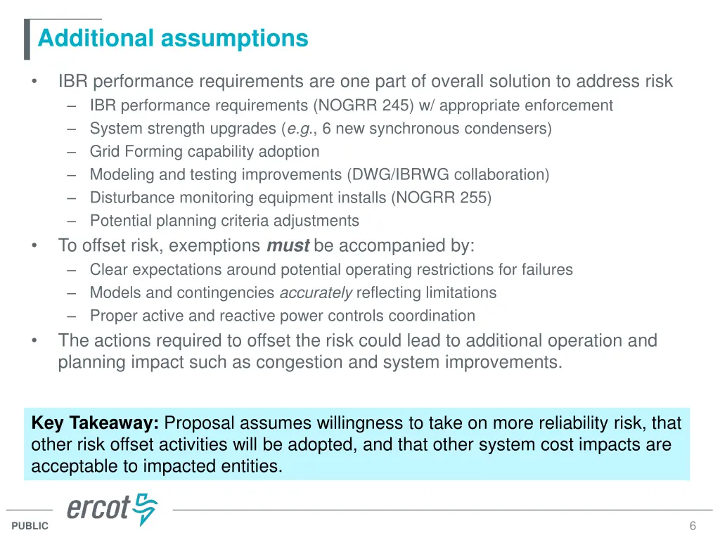 additional assumptions