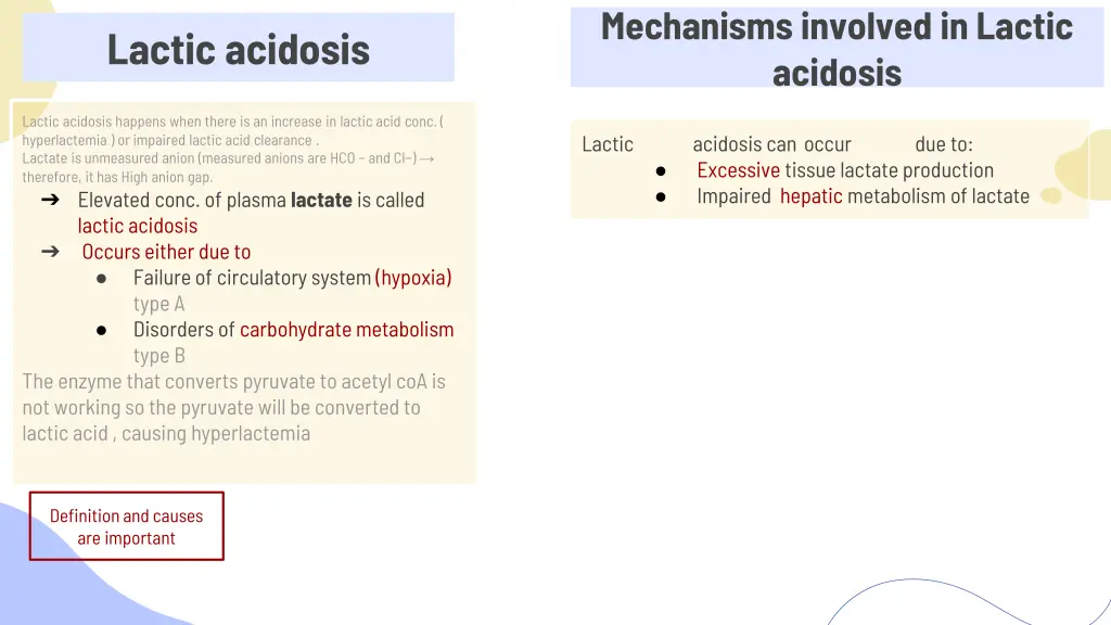 mechanisms involved in lactic acidosis