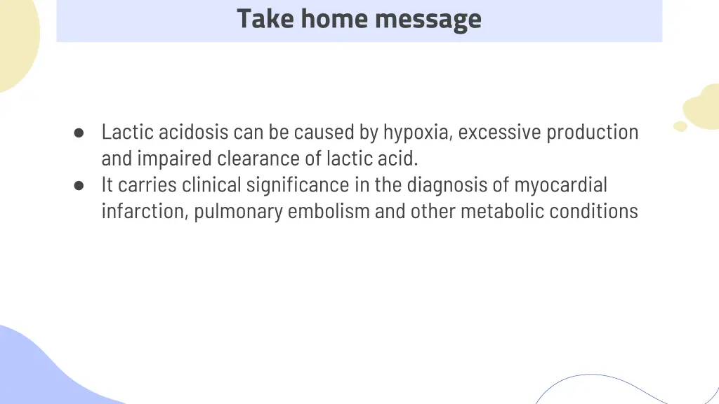 take home message