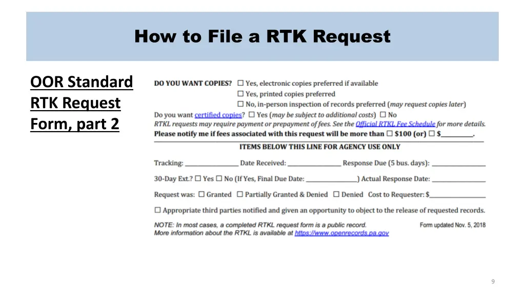 how to file a rtk request 3