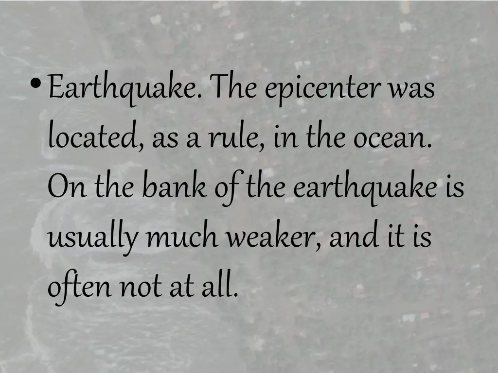 earthquake the epicenter was located as a rule