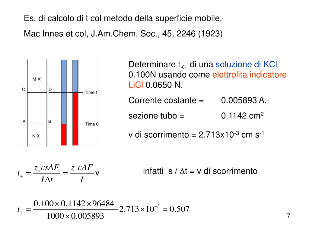 es di calcolo di t col metodo della superficie