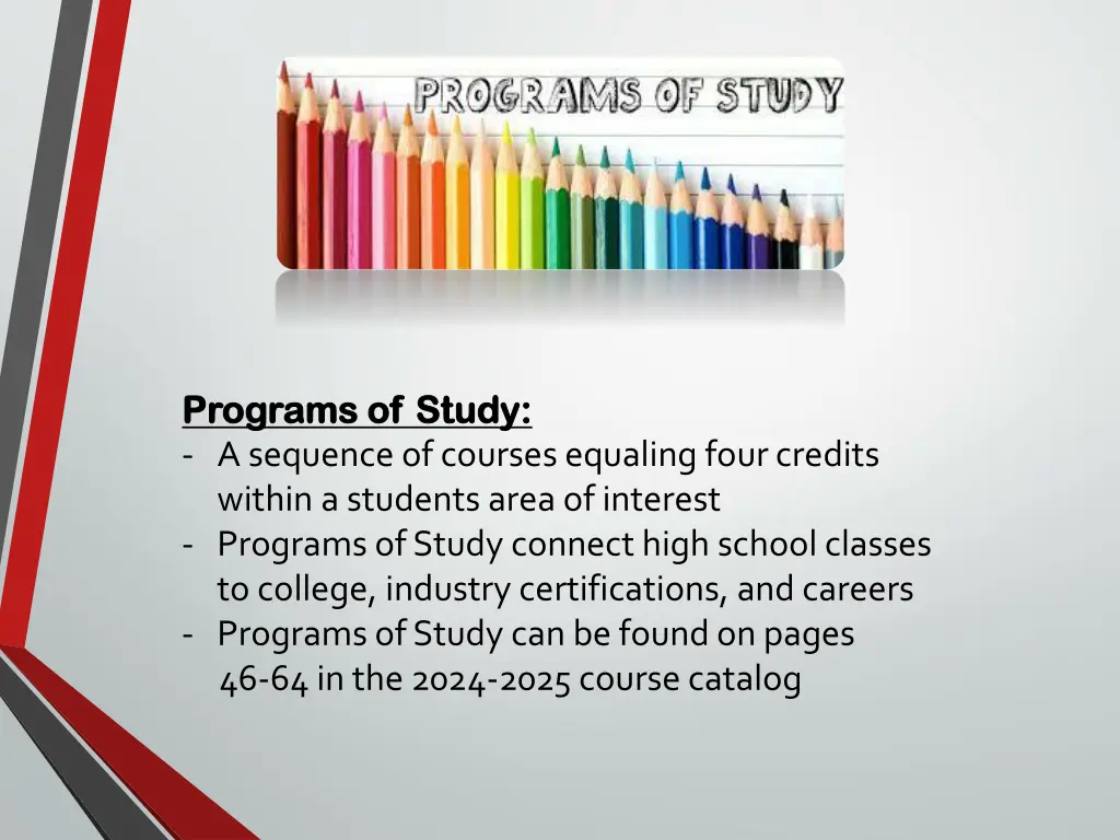 programs of study programs of study a sequence
