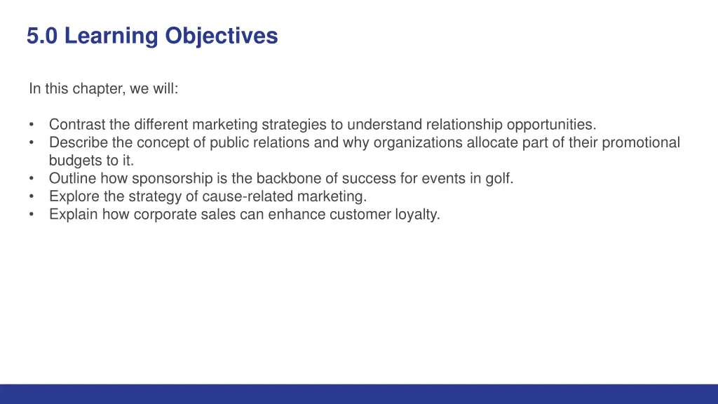5 0 learning objectives
