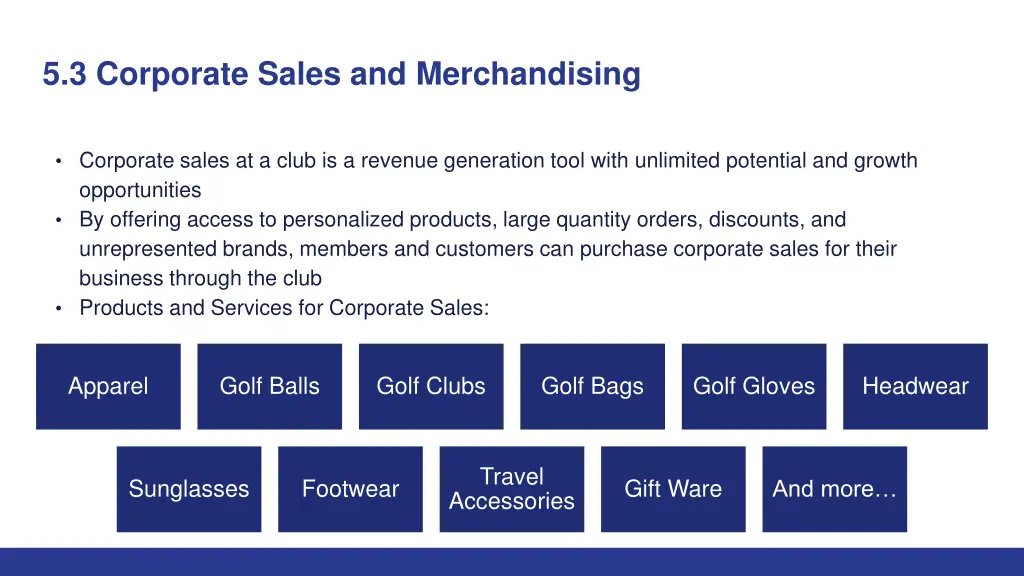 5 3 corporate sales and merchandising