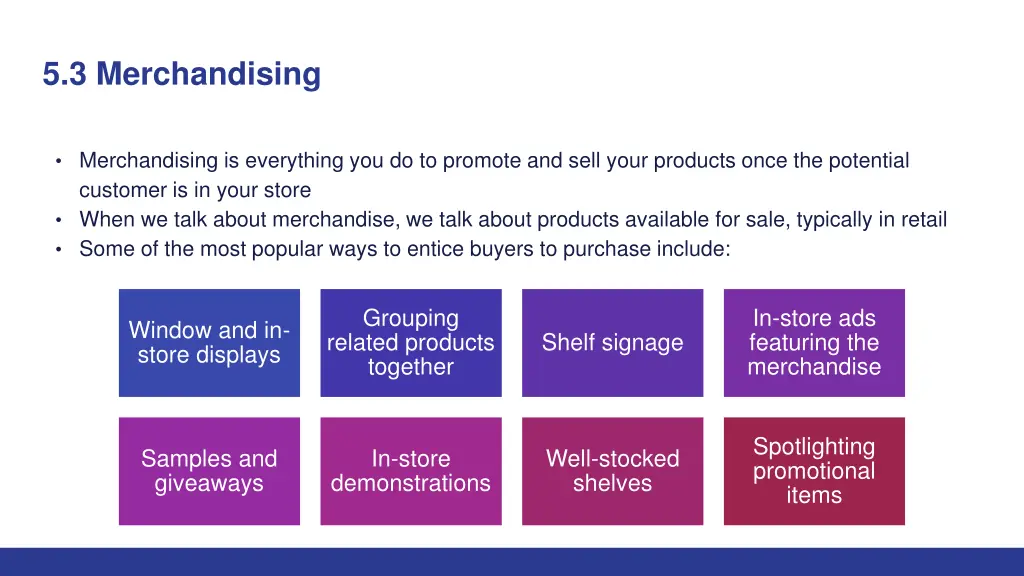 5 3 merchandising