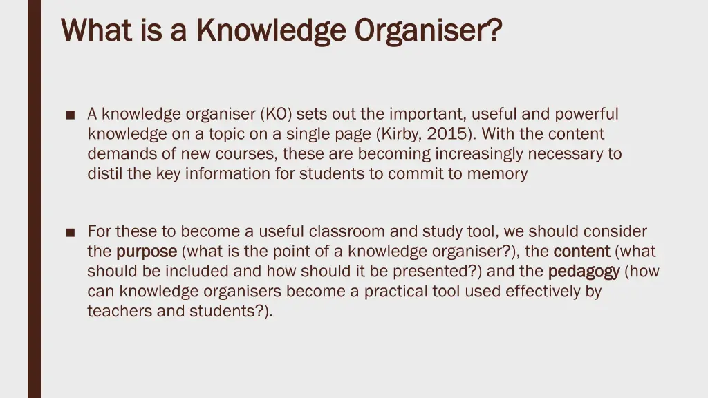 what is a knowledge organiser what is a knowledge
