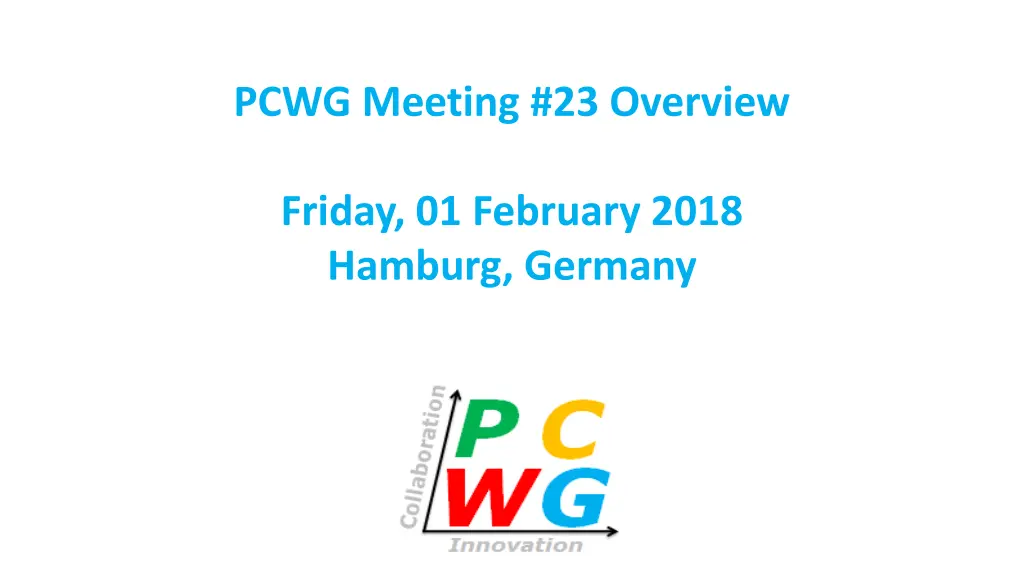 pcwg meeting 23 overview