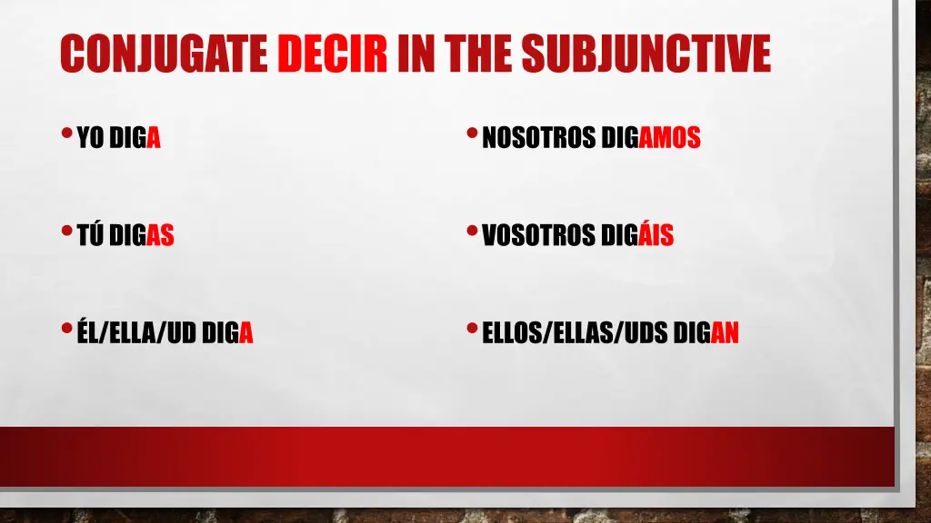 conjugate decirin the subjunctive
