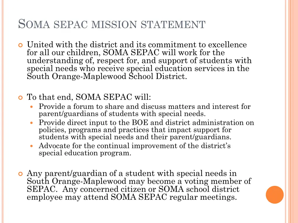 s oma sepac mission statement