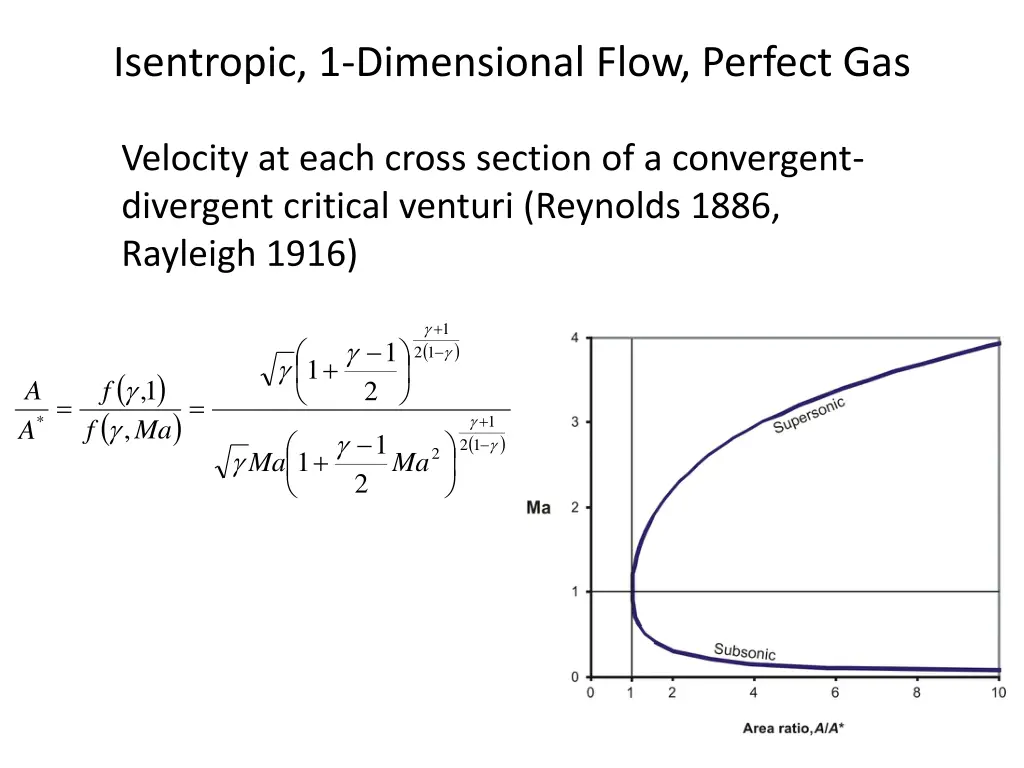 isentropic 1 dimensional flow perfect gas