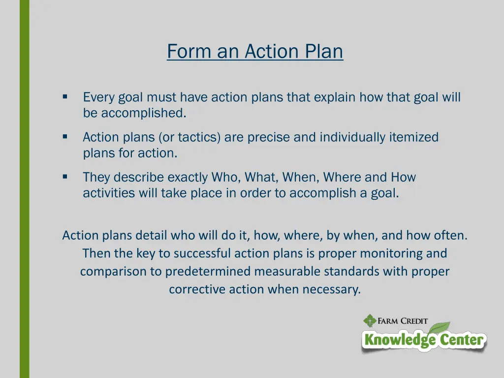 form an action plan