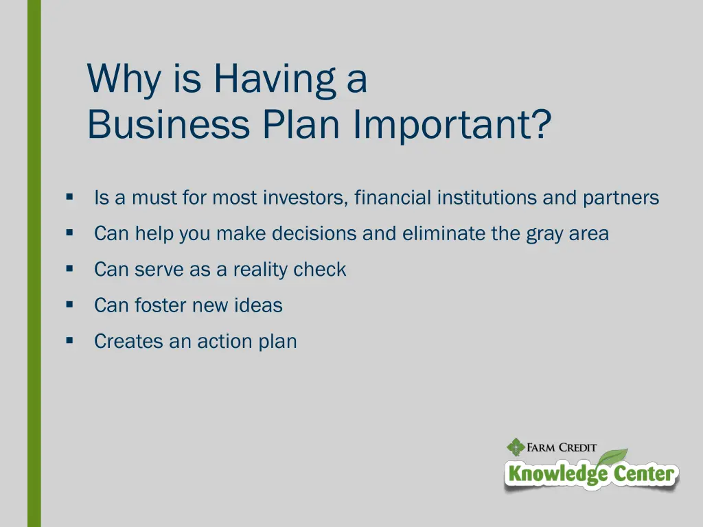 why is having a business plan important