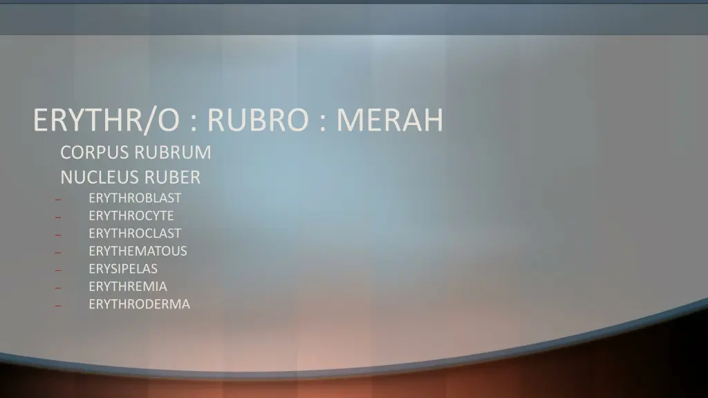 erythr o rubro merah corpus rubrum nucleus ruber