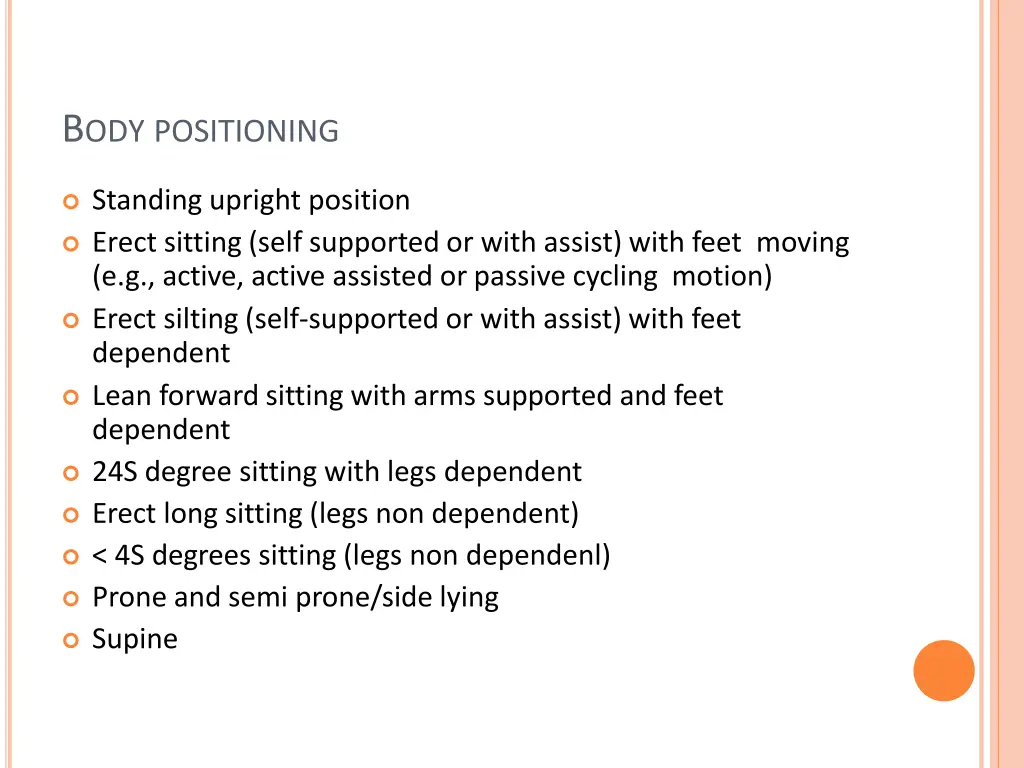 b ody positioning