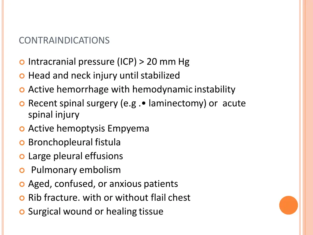contraindications
