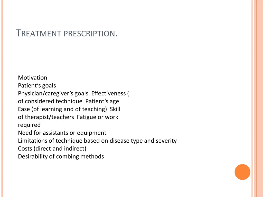 t reatment prescription