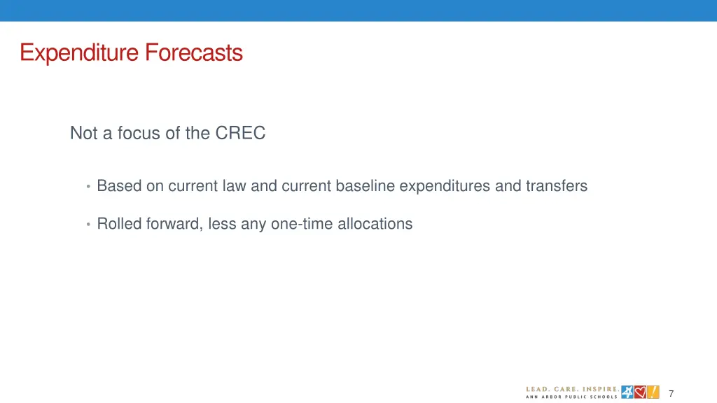 expenditure forecasts