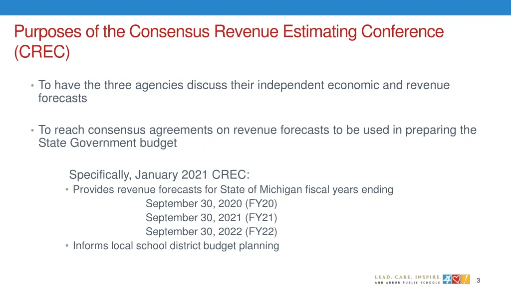purposes of the consensus revenue estimating