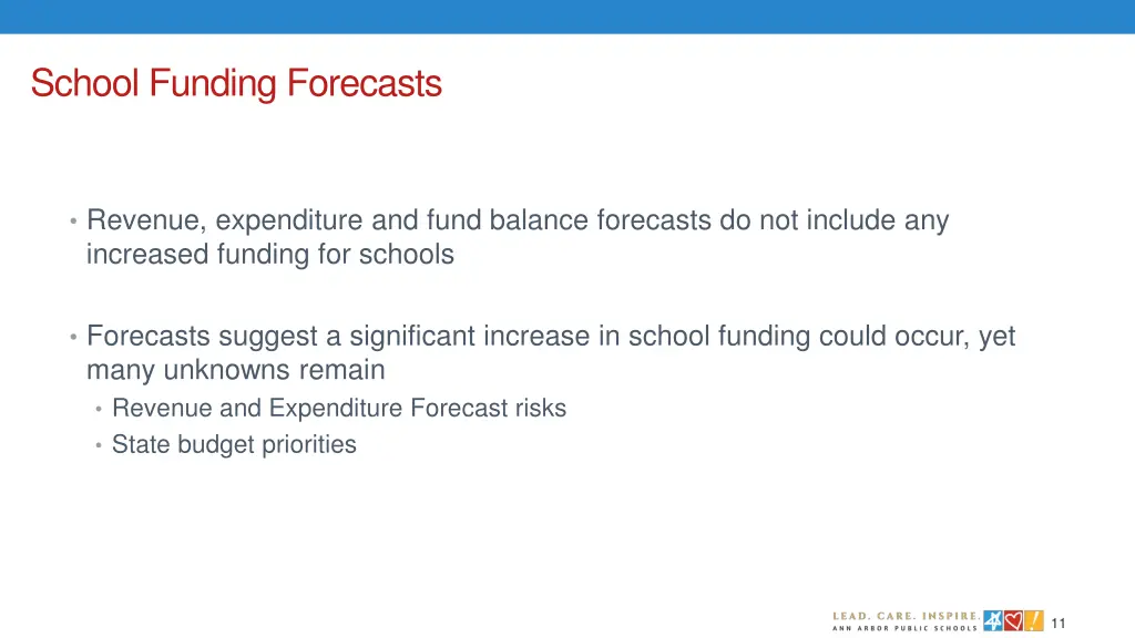 school funding forecasts