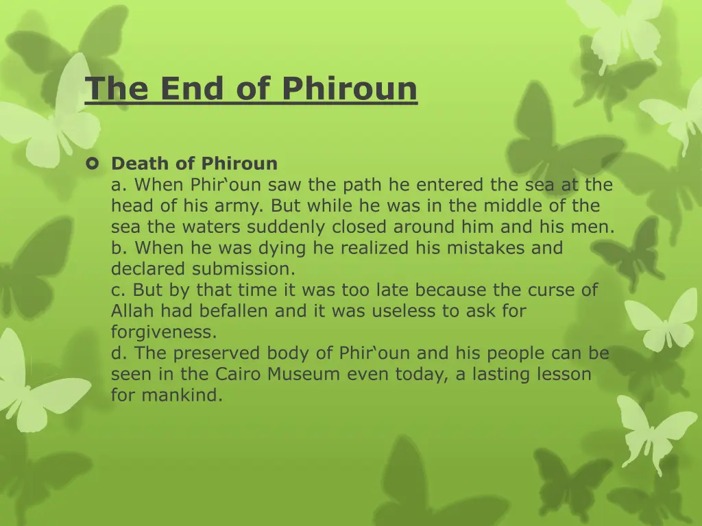the end of phiroun