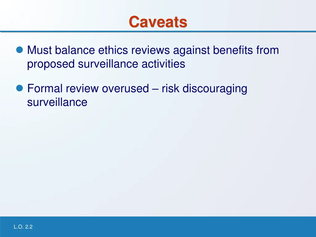 caveats