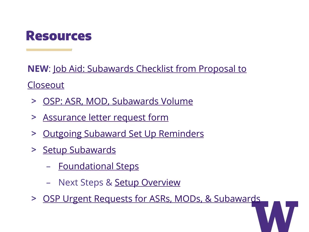 resources