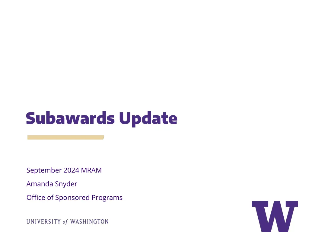 subawards update