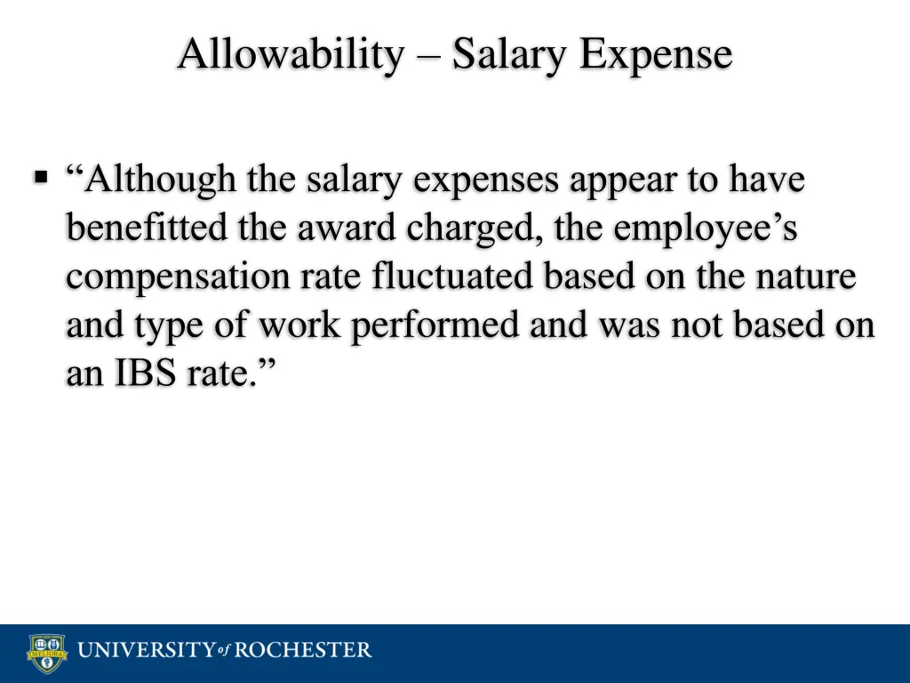 allowability salary expense