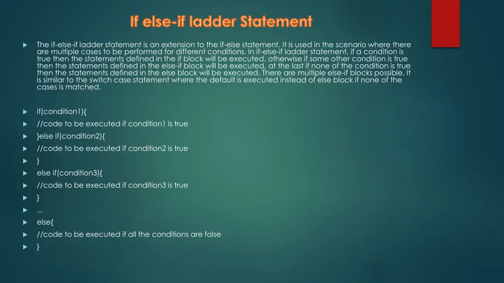 if else if ladder statement