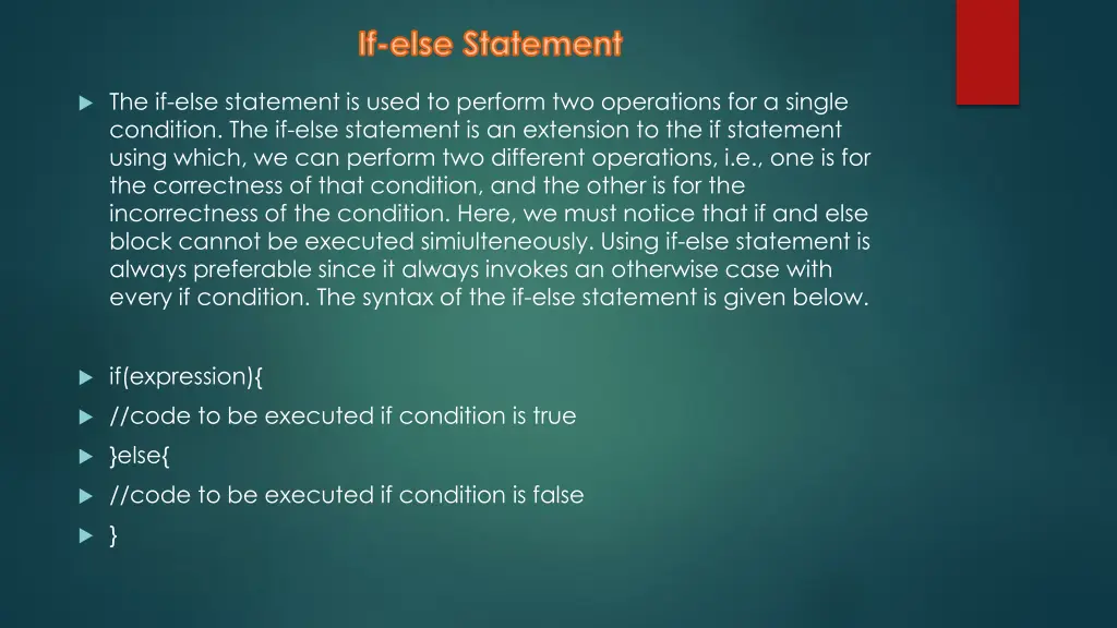 if else statement