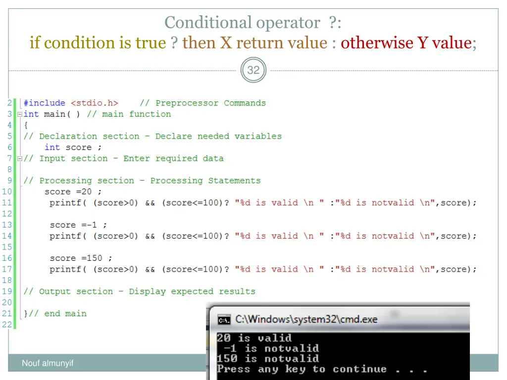 conditional operator 1