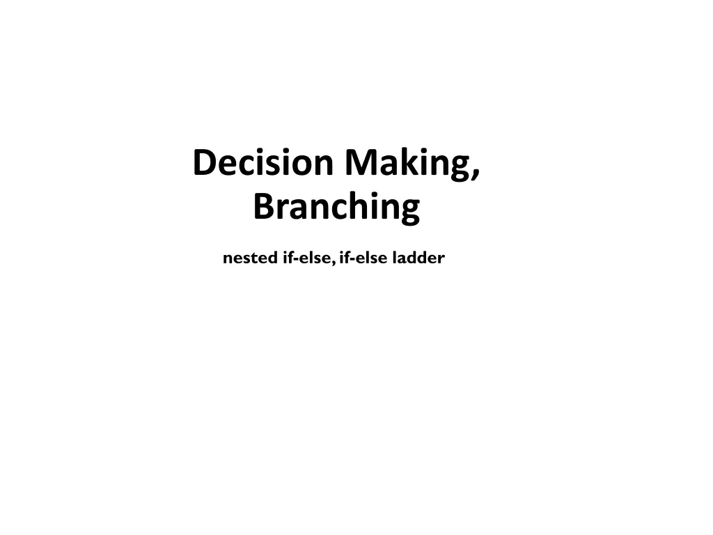 decision making branching