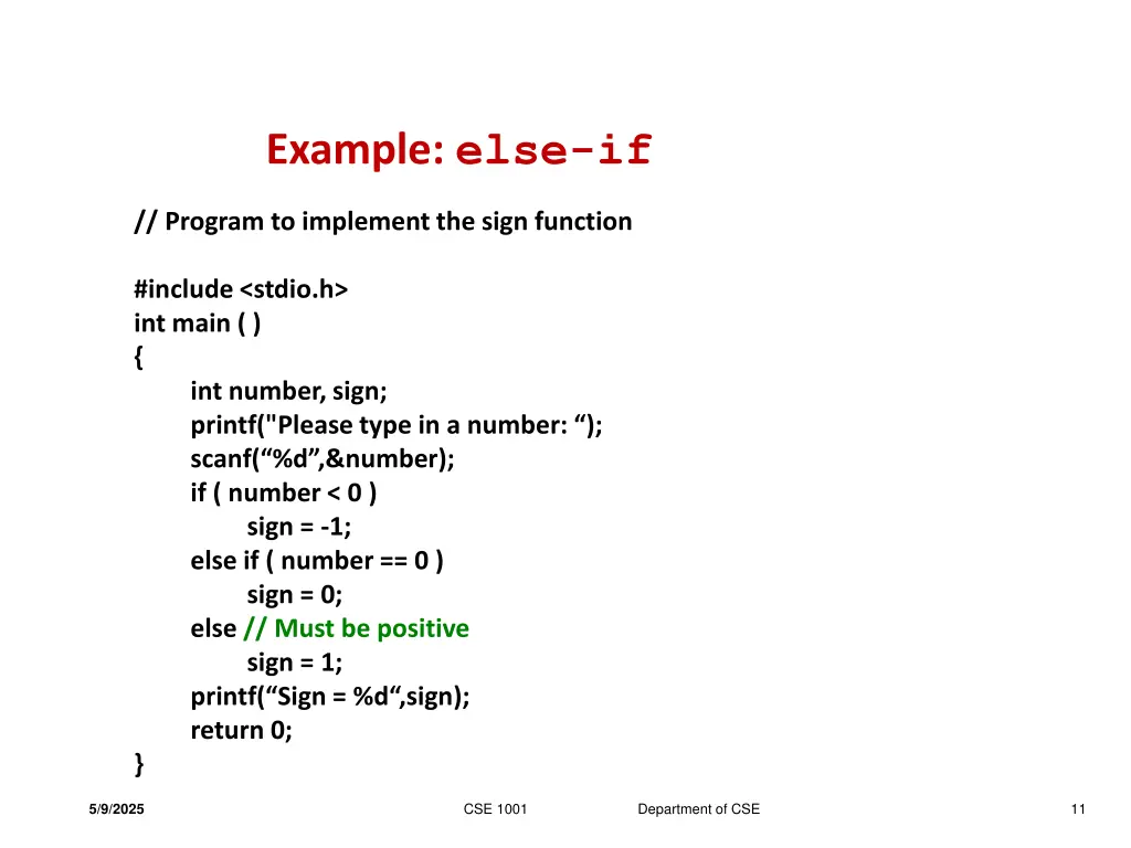 example else if