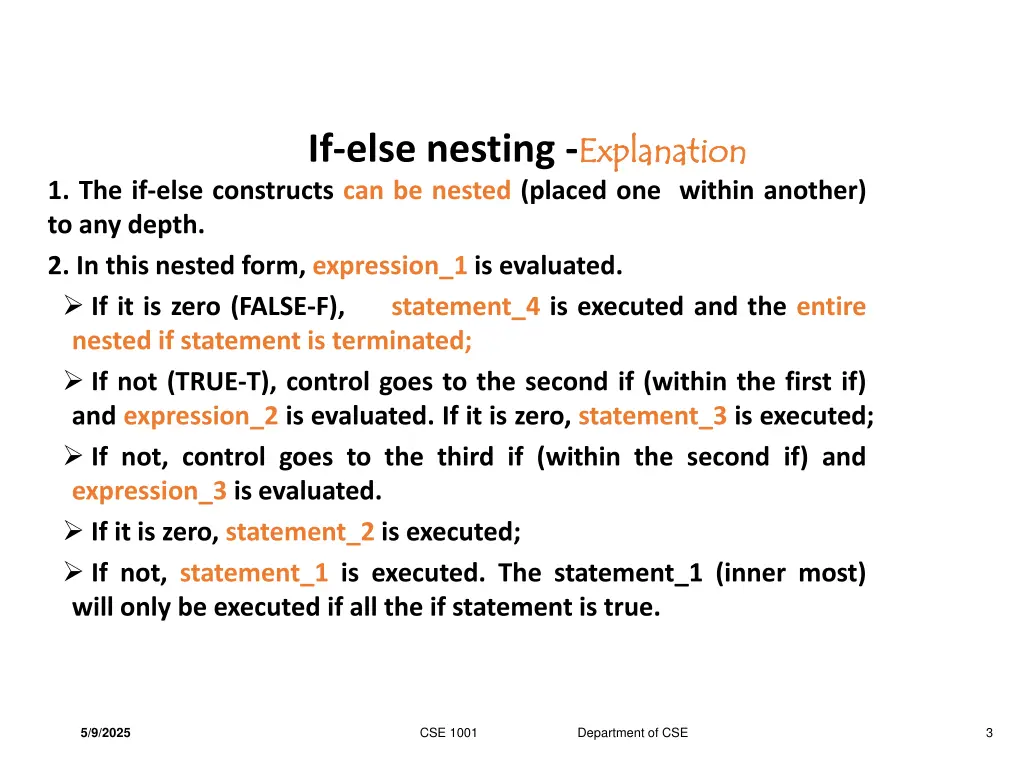 if else nesting explanation