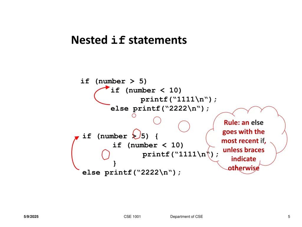 nested if statements