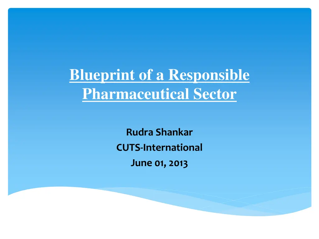 blueprint of a responsible pharmaceutical sector
