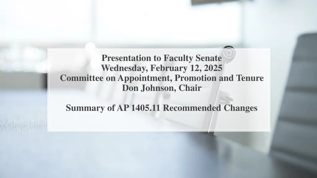 presentation to faculty senate wednesday february