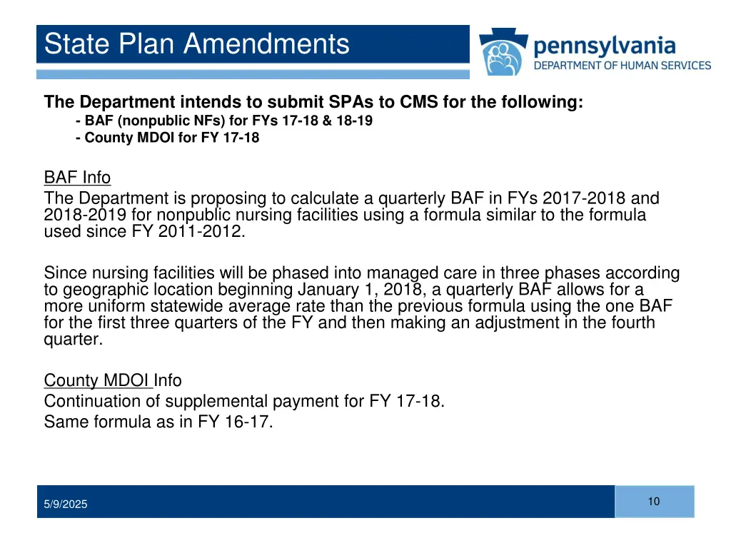 state plan amendments