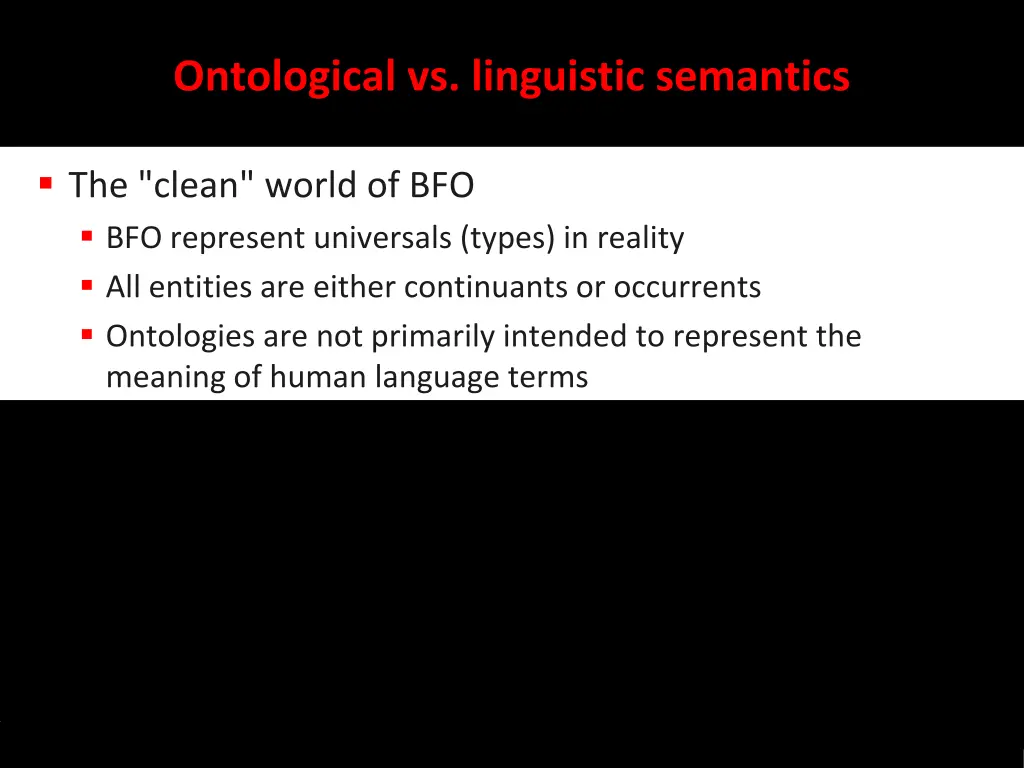 ontological vs linguistic semantics