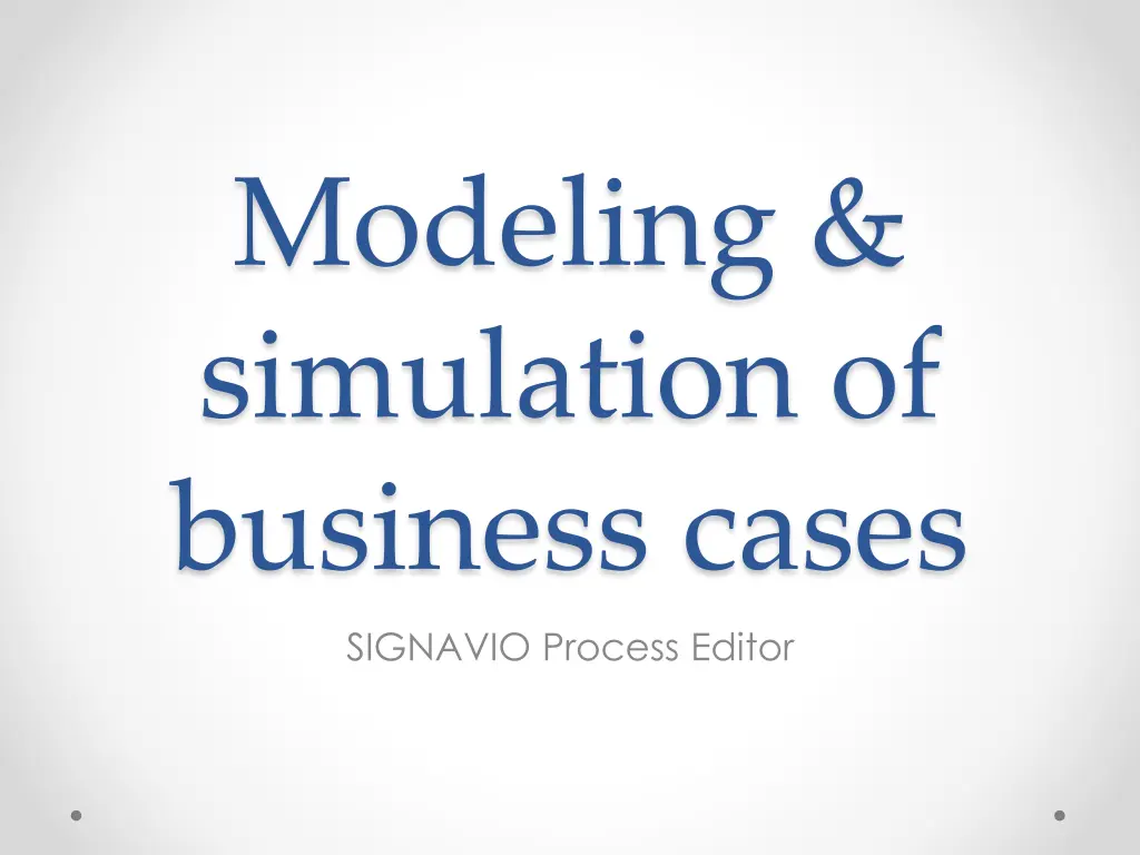 modeling simulation of business cases signavio